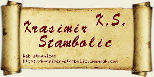 Krasimir Stambolić vizit kartica